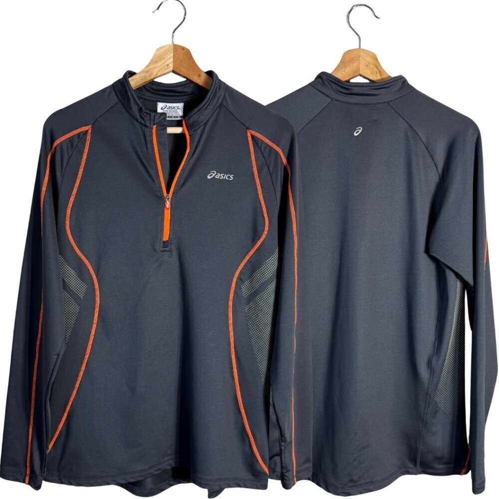 Asics 1/4 Zip Pullover Jacket Women's Medium Gray Active Outdoor Workout Running